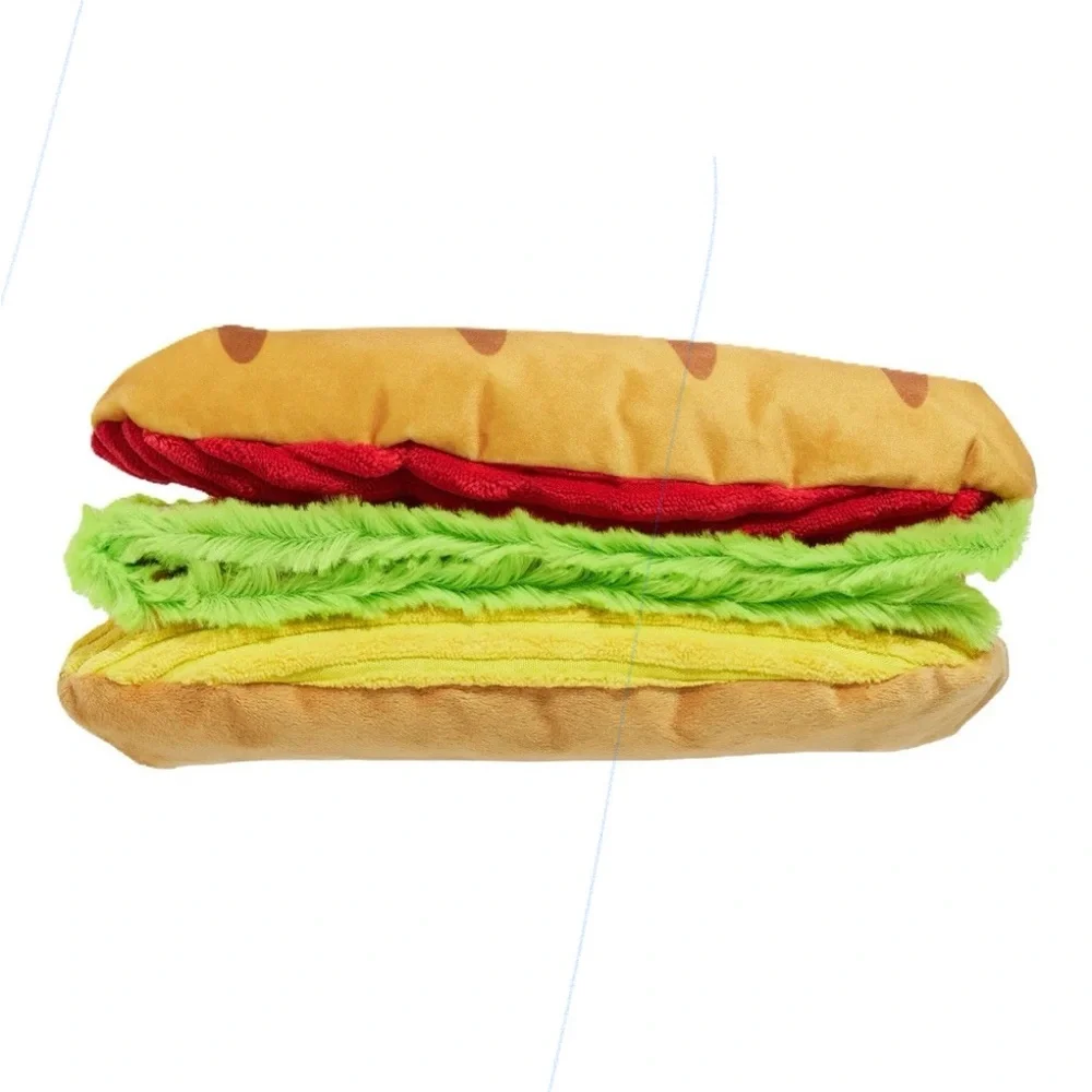 Bark Box Big Bite‎ Hoagie Plush Squeaky Crinkle Dog Toy All Size